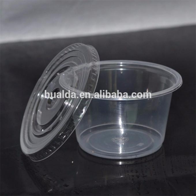 Mini taza disponible plástica transparente respetuosa del medio ambiente de la salsa de los pp con la cubierta de la tapa