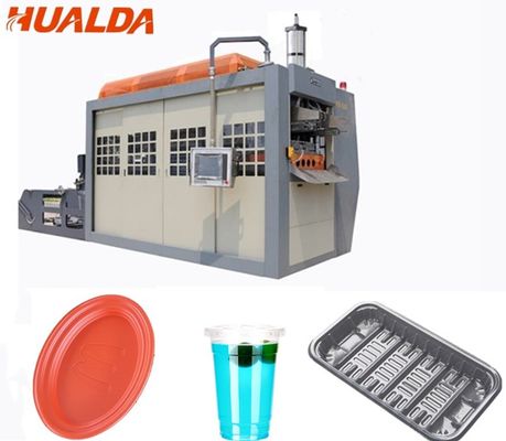 Taza plástica disponible que forma la máquina 25 - 35 frotan ligeramente/control mínimo del PLC de la capacidad proveedor