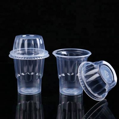 10oz respetuosos del medio ambiente baratos despejan la taza plástica del ANIMAL DOMÉSTICO para el helado con la tapa proveedor